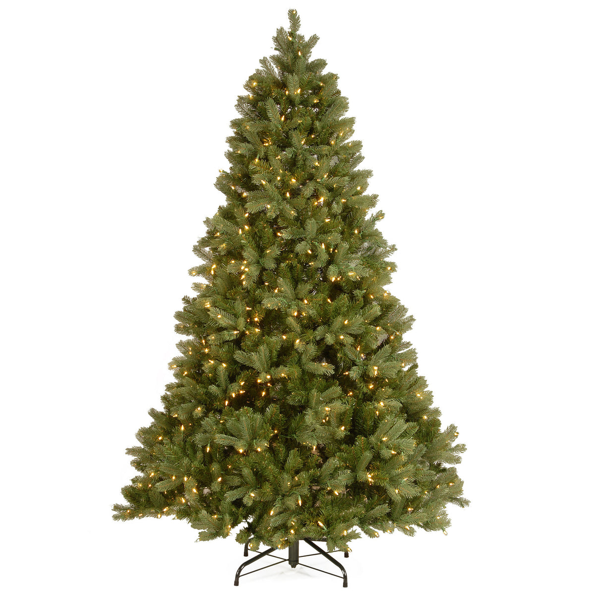 Pre-Lit 'Feel Real' Artificial Full Downswept Christmas Tree, Green, Douglas Fir, Dual Color LED Lights, Includes PowerConnect and Stand, 7.5 Feet